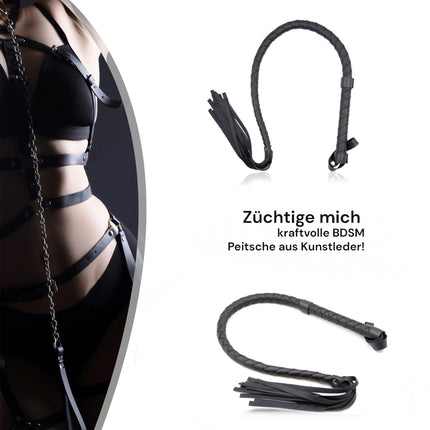 Exotic Whip Whip for Slaves 85cm Faux Leather Sex Whip for Women BDSM Whip Flogger for Sex Sadomaso Sex Toy for Couples Durable ABS Handle Whips Erotic Play FOPS B21-6