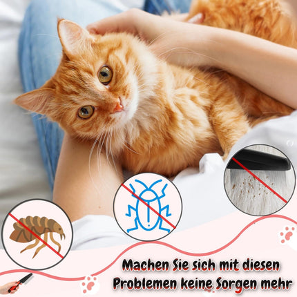 Lice Comb, 3-Piece Flea Comb, Nit Comb, Fine-Tooth Flea Comb for Dogs, Stainless Steel Tick Comb for Cats, Lice Comb for Long Hair, Children, Adults, and Pets, Dandruff Removal (Black)