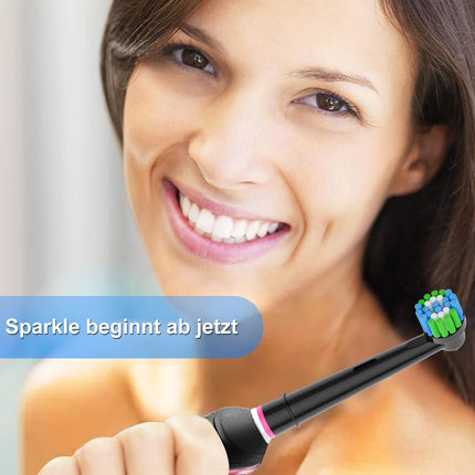 16 pieces brush heads compatible with Oral B brush heads, professional brush heads suitable for Oral B electric toothbrushes, 8 white and 8 black.