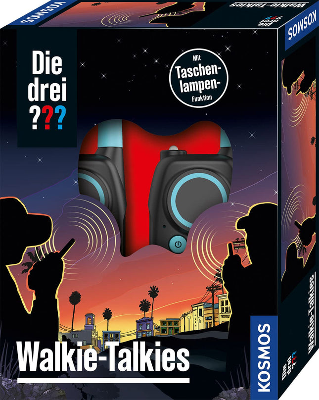 The Three Investigators Walkie Talkies by KOSMOS, radio set for children ages 6 and up, with lamp function, detective toy, spy equipment, role play