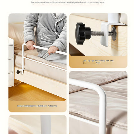 BOHJPIS Bed rails for the elderly, bed rails for older adults to attach, fall prevention at the bed, bed guard rail, suitable for pregnant women, children, disabled people, fall protection bed (white)