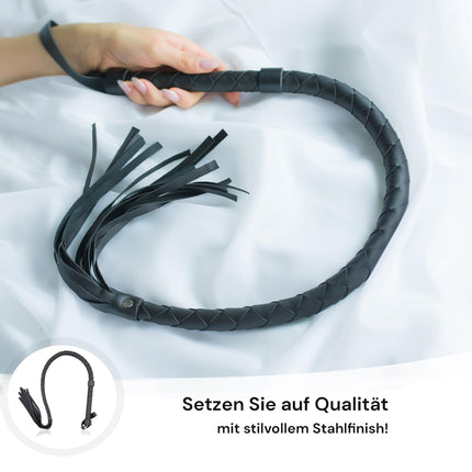 Exotic Whip Whip for Slaves 85cm Faux Leather Sex Whip for Women BDSM Whip Flogger for Sex Sadomaso Sex Toy for Couples Durable ABS Handle Whips Erotic Play FOPS B21-6