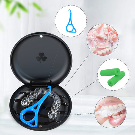 ARGOMAX braces box, braces box, Dento Box, splint box (also for bite splint, grinding splint), 2 pieces, orthodontic box (black).