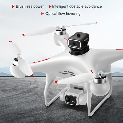 Drone with Camera 4K Dual WIFI 2.4G Brushless Gesture Photography, Obstacle Detection, Optical Flow Positioning, 6-Axis Gyro, Headless Mode, Gift for Adults Children Black 2 Batteries