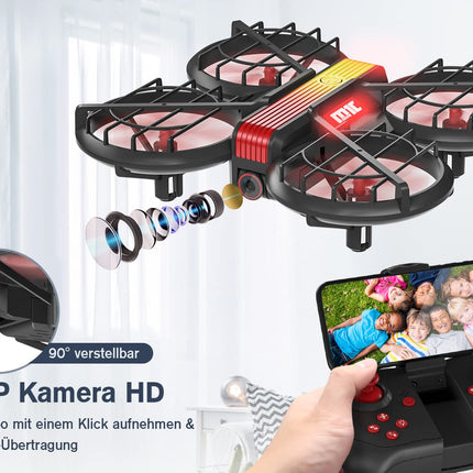Mini Drone with Camera HD 720P for Kids, RC Drone Quadcopter with FPV WiFi Transmission, 2 Batteries, Altitude Hold, Gesture Control, Flight Path and 3D Flip Toy Gifts for Boys Girls Beginners