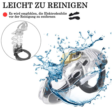 BDSMYEE Penis Cage with Electric Shock, Chastity Cage Male, Sex Toy for Men Extreme, Estim for Man, Chastity Cage Men Extreme Cock Cage Chastity Belt for Men (Transparent)