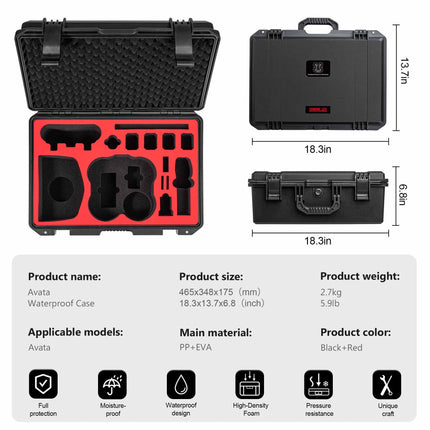 STARTRC Avata Bag for DJI Avata Accessories Waterproof Hard Case for DJI Avata with DJI Goggles 2/Goggles V2/FPV Controller/Motion Controller/4 Batteries