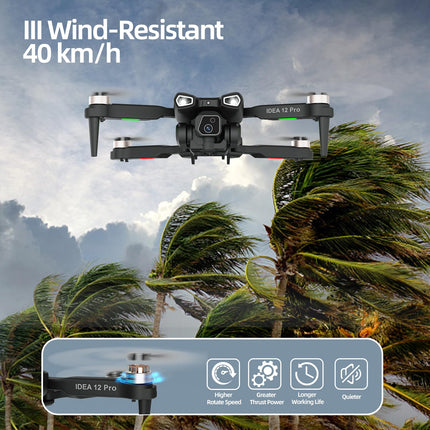 IDEA12 PRO Drone with Adjustable 4K Camera with Optical Flow Positioning for Beginners and Adults, Drones with Brushless Motor, FPV RC Drone Quadcopter with 2 Batteries 30 Minutes