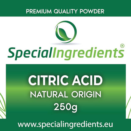 Special Ingredients Citric Acid 250g Pure Food Grade 100% Pure Powder (German Labels and Instructions)