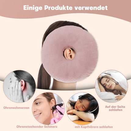 Topzora Piercing Pillow with Hole – Donut Pillow for Side Sleepers to Relieve Ear Pain, Piercing Pillow Side Sleepers for Ear Pain Relief, Donut Ear Pillow-Pink