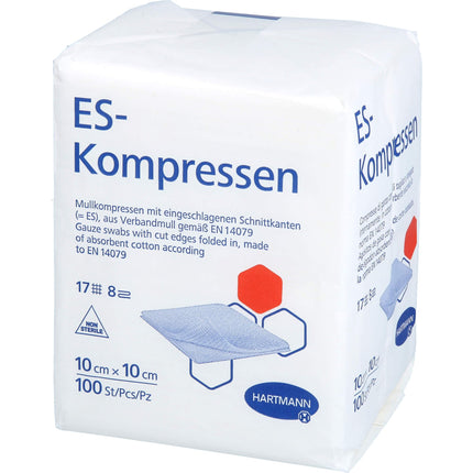 ES-COMPRESSES non-sterile 10x10 cm 8-ply 100 pcs