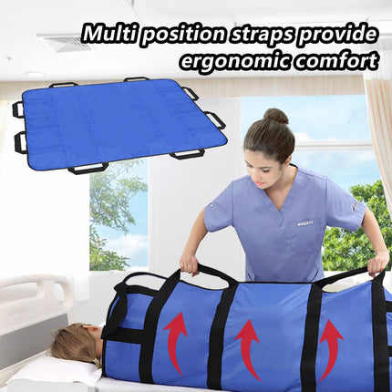 Transfer belt, positioning pad for patient transfer, 120 * 100cm transfer belt transfer patient belt for seniors, patient transfer board with handles for elderly people and patients