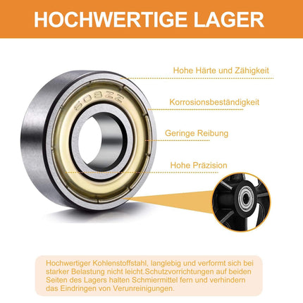 2 pieces 200 mm solid replacement wheels – environmentally friendly rubber material, wear-resistant PU tires, non-slip and durable ABS wheel hub