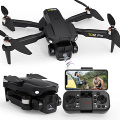 Toladrone Drone with Camera 1080P, Drone with Brushless Motor Altitude Hold Headless Mode 2 Cameras Foldable FPV Drones RC Quadcopter for Beginners TD12Pro