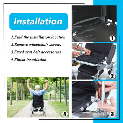 Elderly wheelchair safety belt for disabled patients - electric scooter, replacement strap accessory, adjustable up to 127 cm length, 3.8 cm width