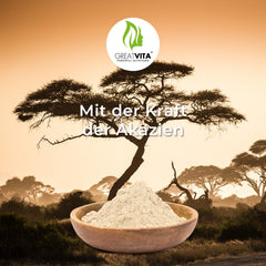 Organic Acacia Fiber Powder 400 g – E414 Gum Arabic Type 4918 | 90% fiber, soluble &amp; tasteless | vegan, gluten-free, non-GMO | Made in Germany - DE-ÖKO-037 | GreatVita