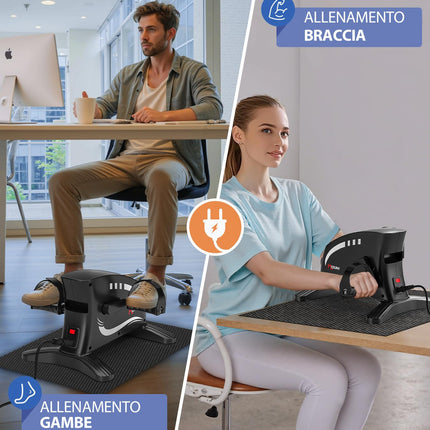 Pedal Trainer, MOSUNY 2025 Upgraded Electric Pedal Trainer for Home with 15 Speeds, Large LCD Display + Remote Control &amp; Anti-Slip Mat, Leg Trainer Seniors Mini Exercise Bike (MC58A)