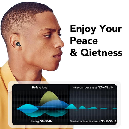 Earplugs for Sleep Noise Cancellation -45dB, Soft and Reusable Silicone Hearing Protection Earplugs with 8 Earplugs and Carrying Case, for Sleeping, Concerts, Working, Studying, Traveling, Black