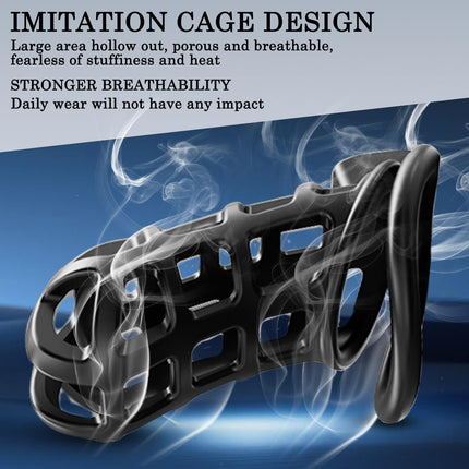 BDSMAGE Penis Cage Cobra 6.0, Chastity Cage Male Chastity Cage Chastity Belt for Men with 3 Testicle Rings, BDSM Toys Hard, BDSM Set Slave Sex Toys for Men Extreme (FLS - XL)