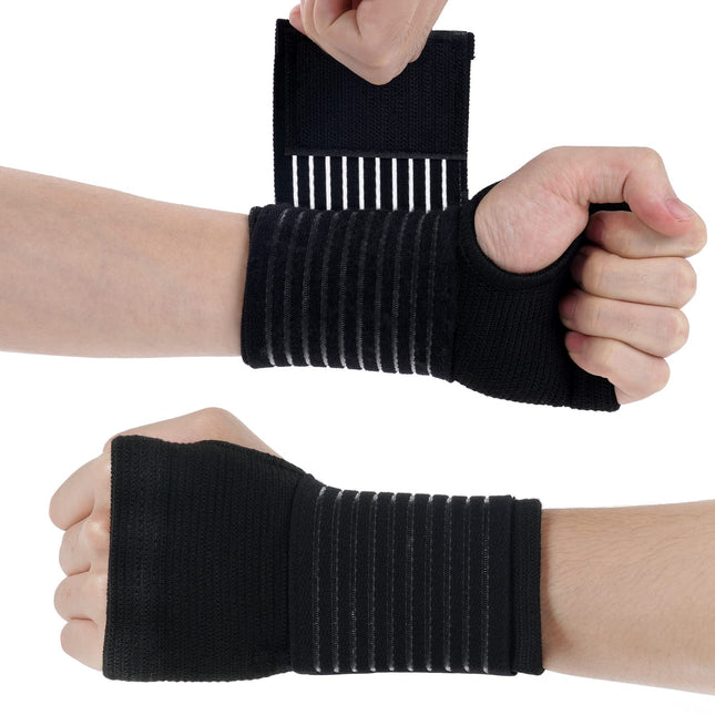 ACWOO Wrist Support, 2 Pack Wrist Brace, Flexible Wrist Splint for Carpal Tunnel, Adjustable Velcro Hand Brace for Sports and Everyday Use, Breathable Wrist Wrap for Women and Men