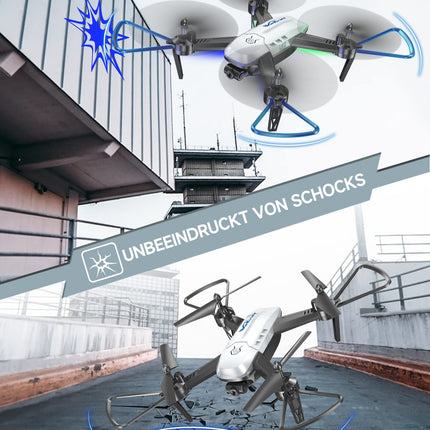 Wipkviey T6 drone with 1080p camera, RC quadcopter for beginners, WiFi FPV drone with 2 batteries, gravity sensor, flip mode, one-button takeoff/landing, one-button return, headless mode