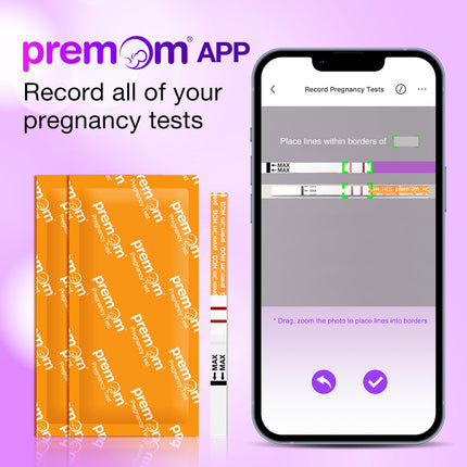 Premom 30 x Pregnancy Test Early Test Ultra-sensitive early pregnancy test: Pregnancy Test 10 mIU/ml - Early detection of pregnancy in 3 minutes - Value pack 30 SST early test