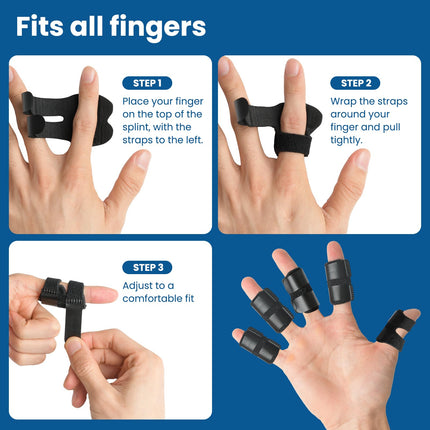 Pnrskter 5 pieces finger splints for middle finger, little finger, thumb, ring finger, index finger and finger support for broken, sprained, arthritis and immobilization of the ankles