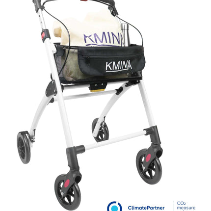 KMINA PRO - Rollator Narrow for Home, Foldable for Seniors, Indoor with Tray, Small, Black