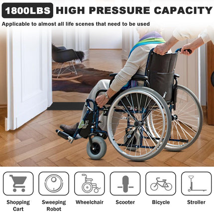 Door threshold ramp, 900 x 80 x (10-30) mm rubber ramp, black wheelchair ramp load 800 kg for wheelchairs, strollers, walkers or e-scooters (2.5 cm height)