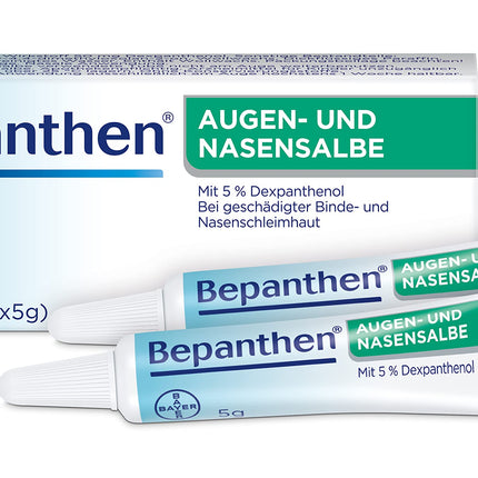 Bepanthen Eye and Nose Ointment for the gentle healing of sore noses and superficial eye injuries, 10 g