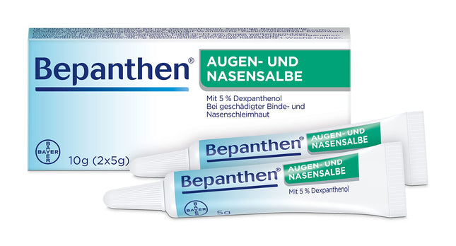 Bepanthen Eye and Nose Ointment for the gentle healing of sore noses and superficial eye injuries, 10 g