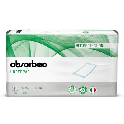 Absorbeo EXTRA Bed Protectors 30 Pack, Super Dry Effect, Complete Protection, Hypoallergenic, Fully Breathable, Size 60 x 90 cm