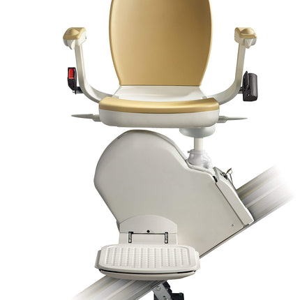 straight stairlift up to 5m length - seen from below on the left - for indoor use - plant-based homelift