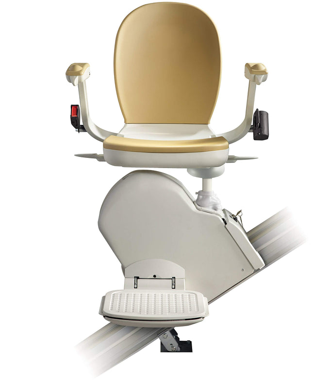 straight stairlift up to 5m length - seen from below on the left - for indoor use - plant-based homelift