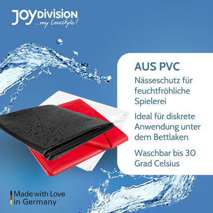 JOYDIVISION SexMAX WetGAMES sheet black I Bed sheet 180 x 220 cm I PVC sheet for partner games &amp; massages I Wetness protection for bed I Washable up to 30°C Bed Sheets Waterproof