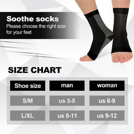 hautllaif 2 Pairs of Orthopedic Compression Socks, Compression Socks for Heel Spurs and Plantar Fasciitis, Compression Socks for Men and Women (S/M, Nylon)