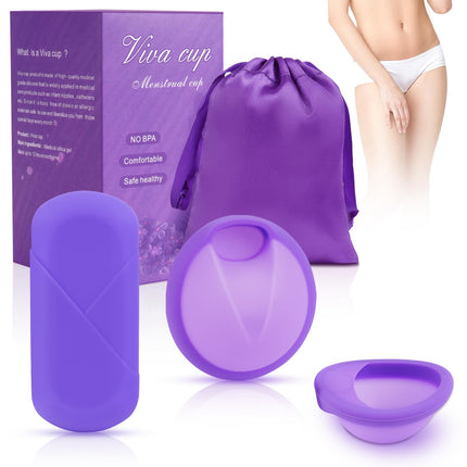ACWOO Menstrual Disc, 2 Period Discs (S+L), Leak-Proof Menstrual Cups Made of Medical-Grade Silicone, Reusable Discs for All Flows - Safe for Sports and Swimming