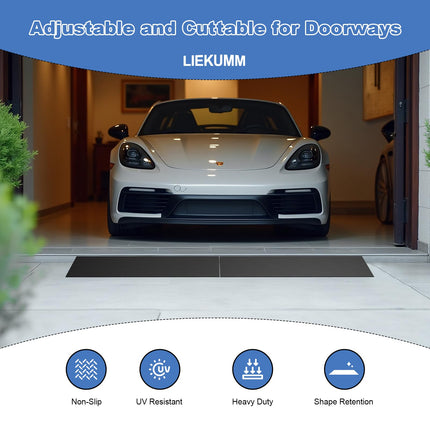 LIEKUMM rubber threshold ramp 1.5cm high, 650kg load capacity wheelchair ramp, non-slip threshold ramp for doorways, curbs, steps, scooters, strollers, motorcycles