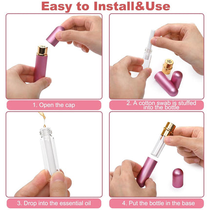AMSNINK Inhaler Pen - 6 Pack Portable Smelling Sticks for Essential Oils, Aromatherapy with Cotton Wicks, Ideal for On the Go and at Home