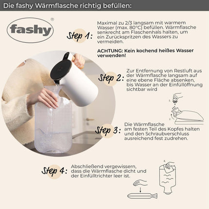 Fashy 6530 21 2007 Hot water bottle with fleece cover 2 liters