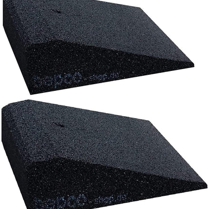 bepco bicycle and scooter ramp set (2 pieces), LxWxH: 25 x 25 x 5 cm made of rubber (black) access ramp, door threshold ramp, with embedded washers for fastening