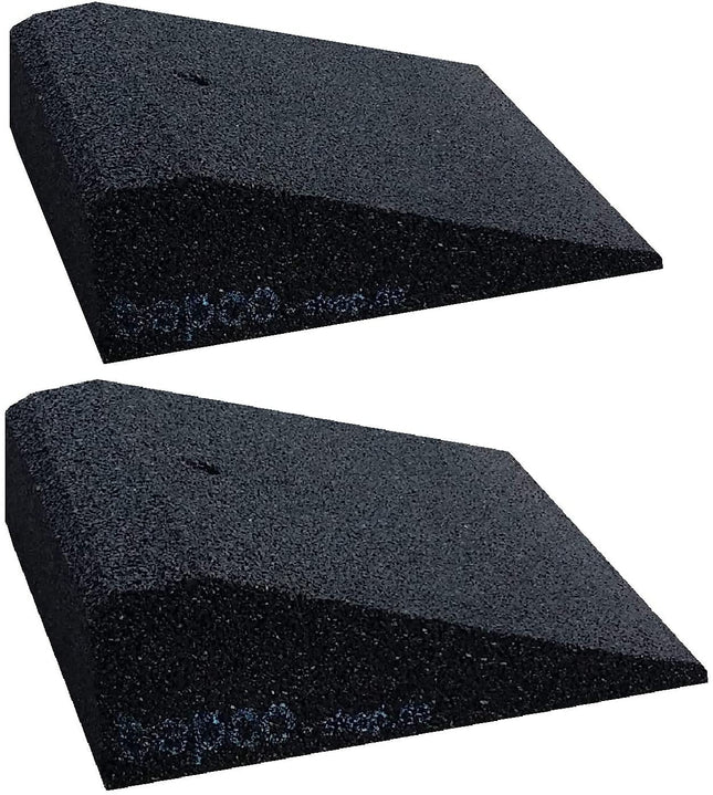 bepco bicycle and scooter ramp set (2 pieces), LxWxH: 25 x 25 x 5 cm made of rubber (black) access ramp, door threshold ramp, with embedded washers for fastening