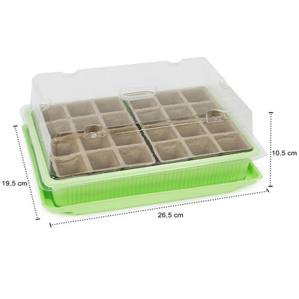 com-four® 2x Indoor Greenhouse for Growing Plants, Growing Kit for 40 Plants, Planter for the Home, 26.5 x 19.5 x 10.5 cm (02 Pieces - Indoor Greenhouse)