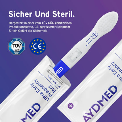 5 x Aydmed Profi Early Pregnancy Test | Ultra-sensitive pregnancy test for detecting pregnancy in urine | Accuracy over 99% | Test 6 days before your missed period