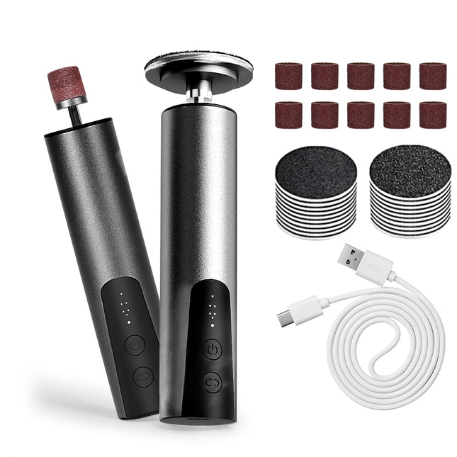 Jianyana 2 in 1 Electric Callus Remover, 6 Adjustable Speed ​​Pedicure Set Electric Manicure Set for Women (Black)