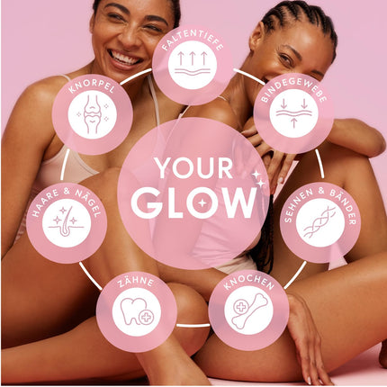 MORE Glow - Collagen Peptides and Hyaluronic Acid, Premium Collagen and Hyaluronic Acid Powder with Copper, Vitamin C and L-Glycine, 300 g Can, Supports Fresh Skin and Connective Tissue, Neutral, Made in Germany