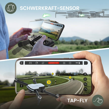 Holy Stone HS280D Drone with 1080P Camera, RC Foldable FPV Drone with 2 Batteries, Long Flight Time, Brushless Motor, Gesture Control, Camera Drones Outdoor Complete Set Quadcopter for Kids Beginners, C0
