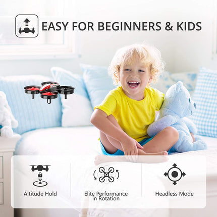 Holy Stone HS210 Kids Mini Drone for Beginners Adults, Indoor Outdoor RC Toy Quadcopter Aircraft for Boys Girls with Auto Hover, 3D Flip, 3 Batteries &amp; Headless Mode, Great