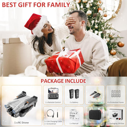 OKYUK i3 PRO Drone with 4K Camera, 50-Min Flight Time, Under 139g, 200-Meter FPV Transmission, Brushless Motor, Follow-Me/Return/Photography/Video, RC Quadcopter for Beginners and Adults (Gray)