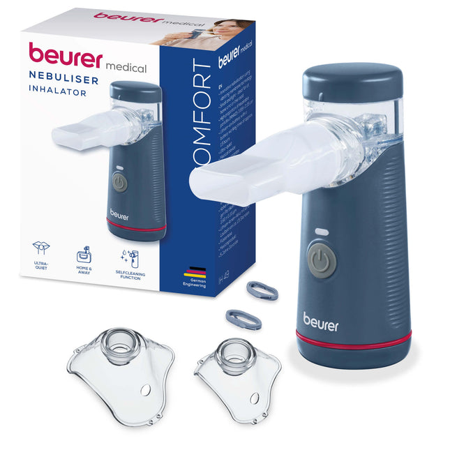 Beurer IH 49 inhaler, portable inhalation device for children and adults, for colds, asthma and other respiratory diseases, rechargeable battery, particularly quiet